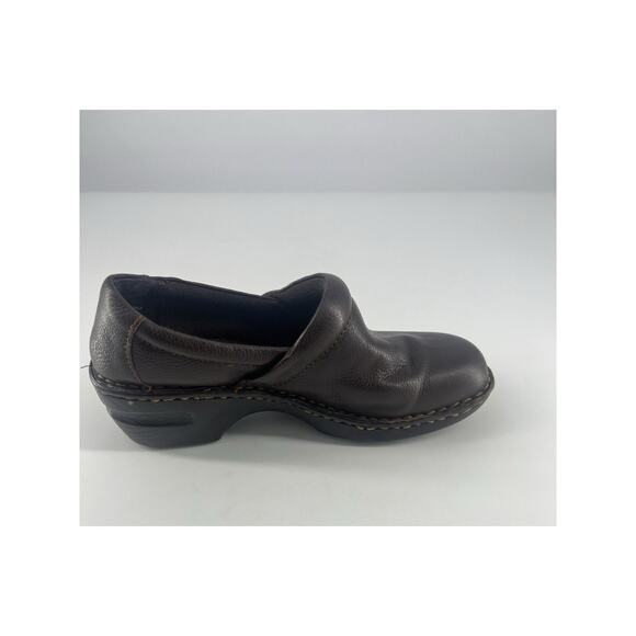B.O.C. Born Concept Shoe Women Size 7.5 Brown Leather Loafer Slip On Clog Work - Picture 3 of 8